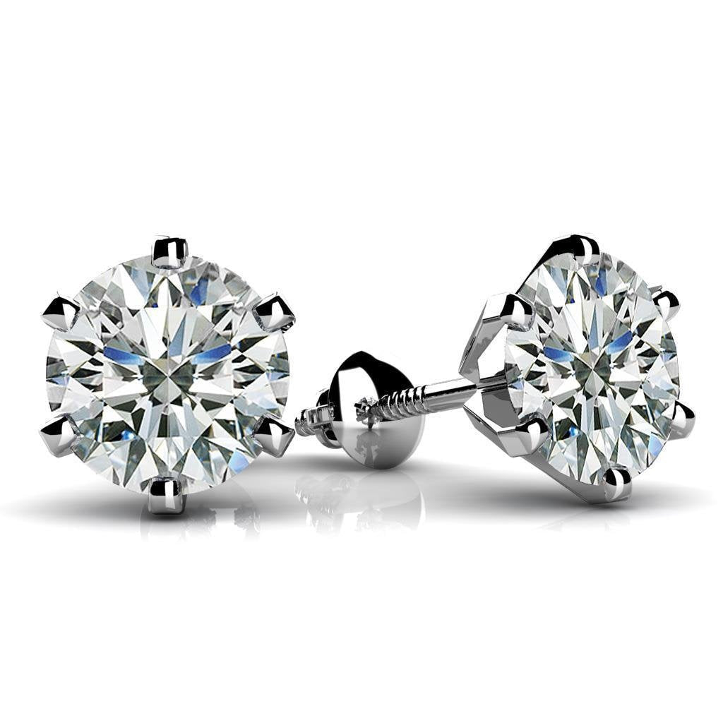 Brincos Diamonds Studs 3.00 quilates em ouro branco 14K - harrychadent.pt