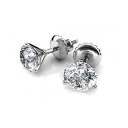 Diamonds Studs Earrings 3.40 Carats Round Cut White Gold