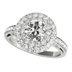 Double Halo Wedding Ring Old Miner Diamond Women's Jewelry 5.50 Carats