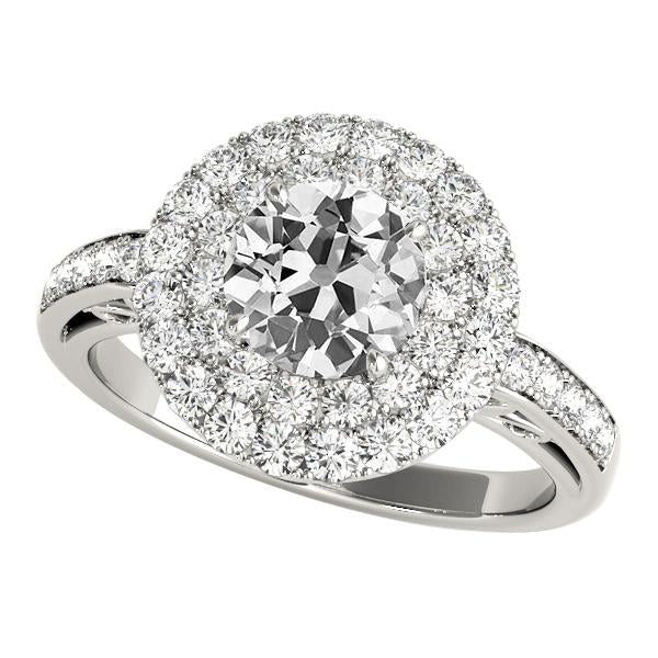 Anel de casamento duplo Halo antigo mineiro diamante joias femininas 5.50 quilates - harrychadent.pt