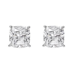 Eagle Claws Cushion Cut Diamond Stud Earring Gold Jewelry Prong Set