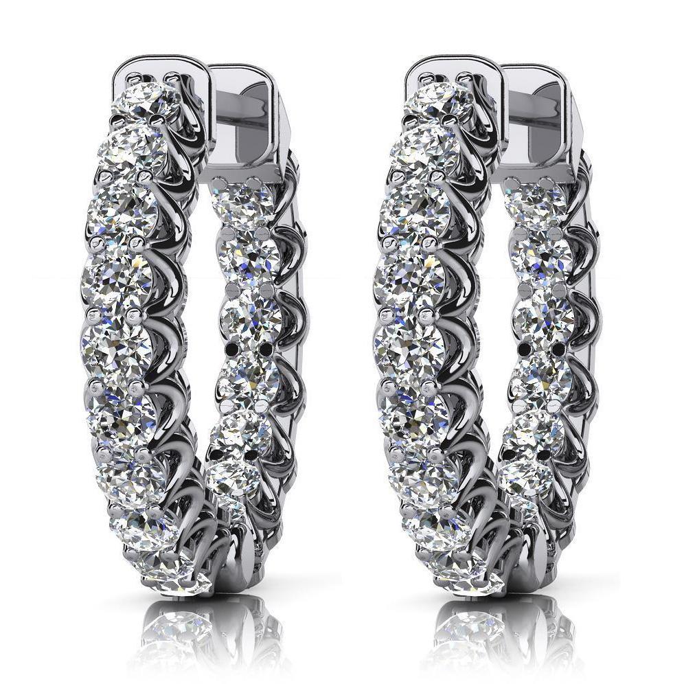 Conjunto elegante de pontas curadas com diamantes de 3.40 quilates em ouro branco 14K - harrychadent.pt
