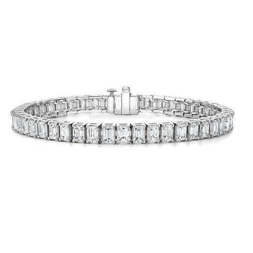 Esmeralda Cut Sparkling Diamonds 22.50 quilates pulseira de ouro branco 14K - harrychadent.pt