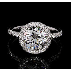 Engagement Ring 7 Carats Halo Round Diamonds Jewelry