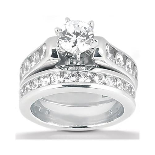 Anel de noivado com diamante de 4.15 quilates Anel de ouro branco - harrychadent.pt