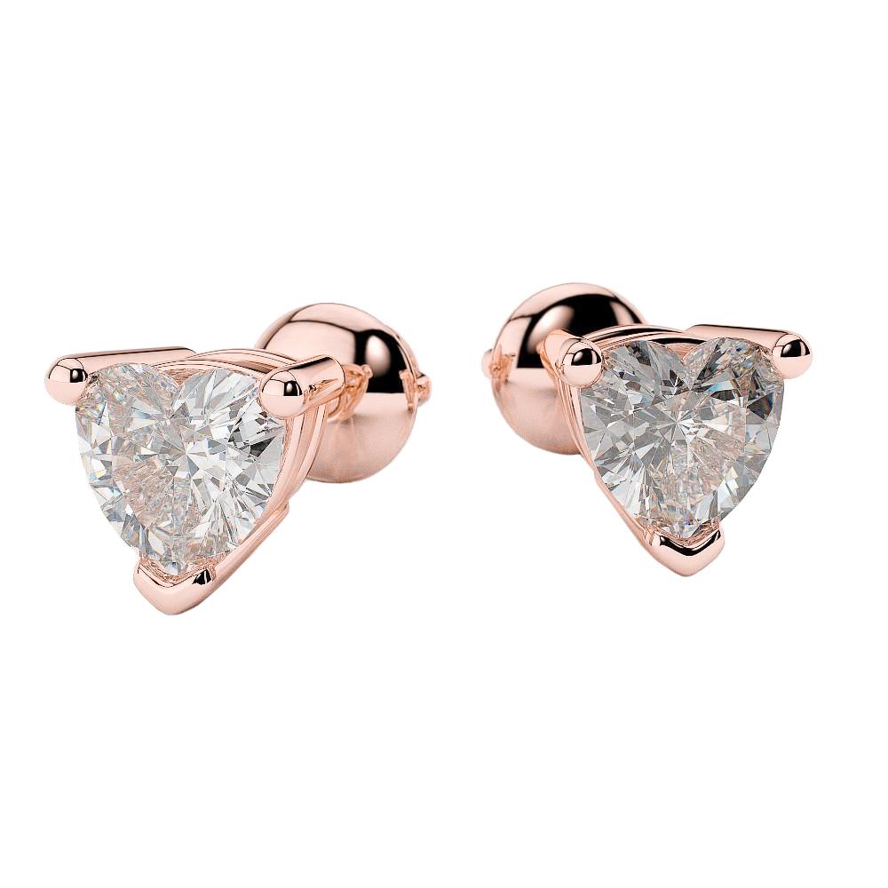 F Vs1 Formato de Coração 4.00 Quilates Diamantes Lady Studs Brincos Rg 14K - harrychadent.pt