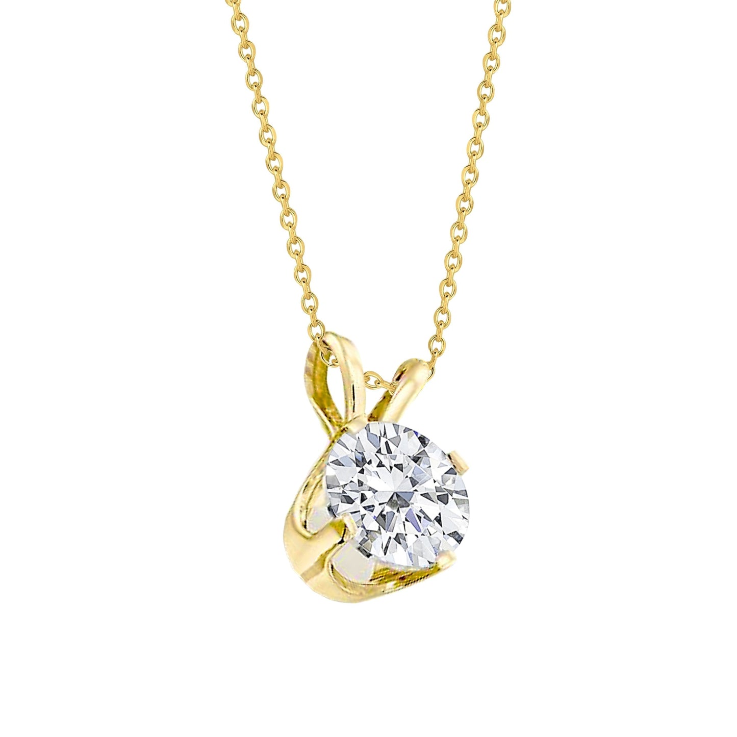 F Vs1 Solitaire 1.75 quilates de diamante colar pendente ouro amarelo 14K - harrychadent.pt