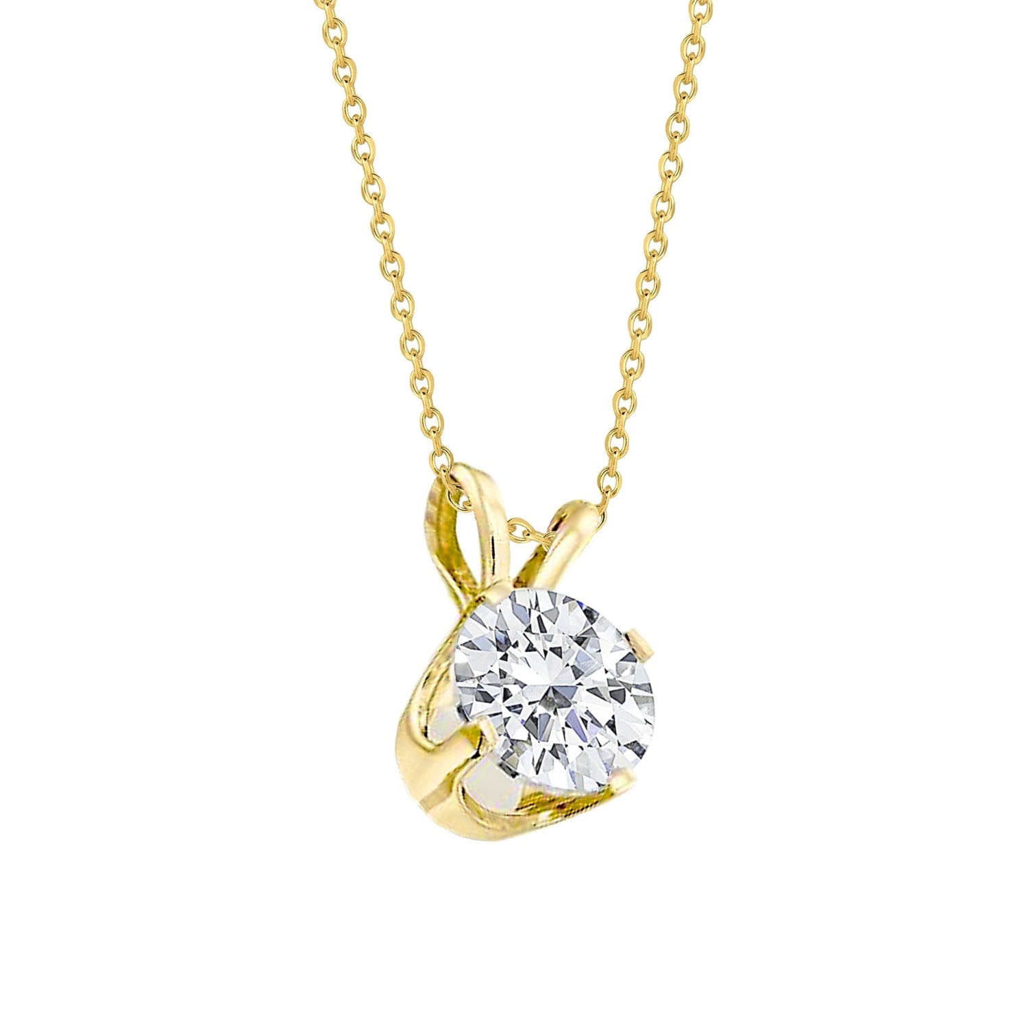 F Vs1 Solitaire 1.75 quilates de diamante colar pendente ouro amarelo 14K - harrychadent.pt