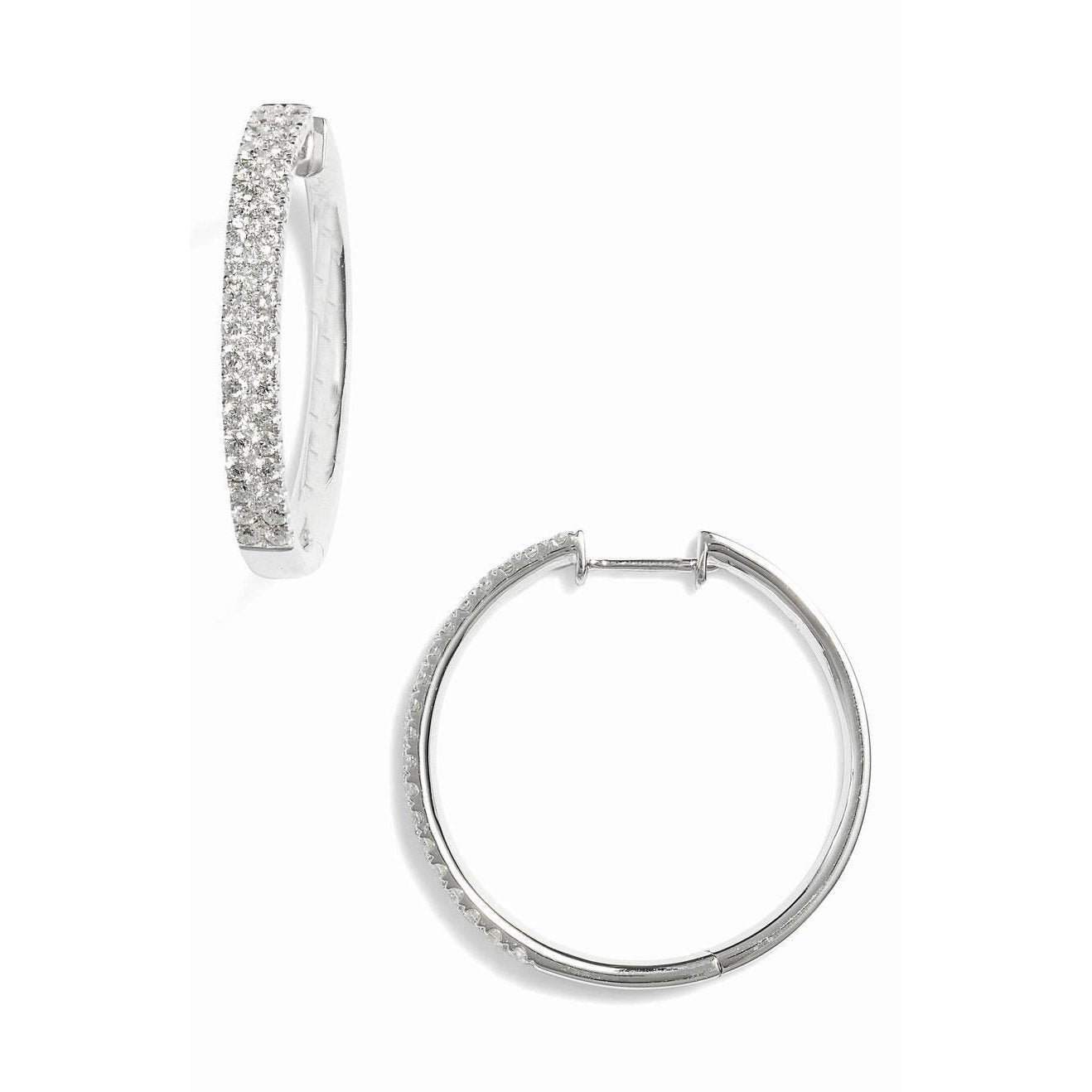 F Vvs1 Espumante 3.00 Quilates Diamantes Feminino Brinco Argola Ouro Branco - harrychadent.pt