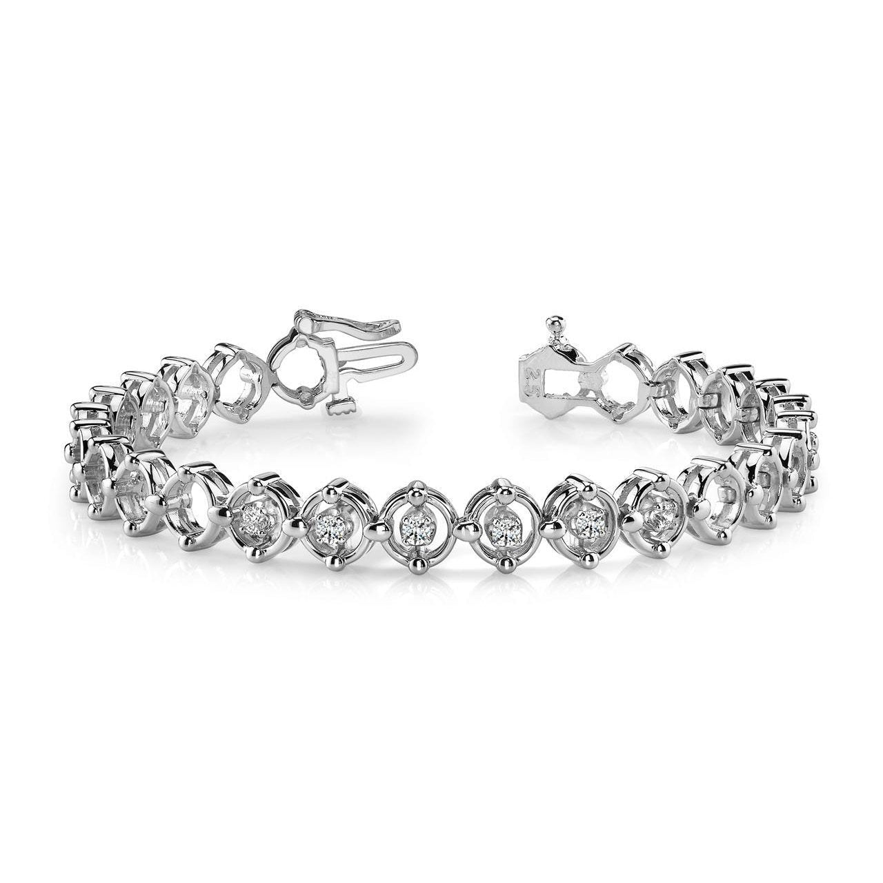 Conjunto de quatro pontas com diamante redondo de 1.20 quilates e joias com pulseira de elos - harrychadent.pt