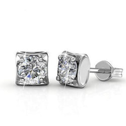 Gorgeous 2 Ct Lab Grown Diamonds Stud Earrings White Gold 14K New