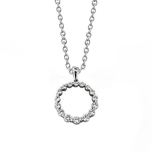 Lindo colar de diamantes de 2.00 quilates e pingente de ouro branco 14K - harrychadent.pt