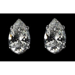 Gorgeous 3.02 Ct. Diamonds Earrings Pear Cut Stud