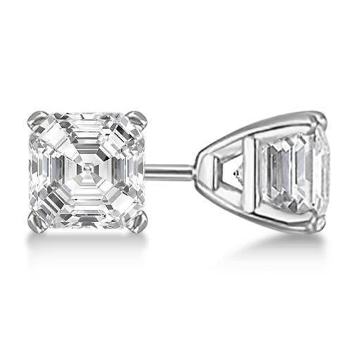 Lindos brincos de diamante com corte Asscher 2 quilates em ouro branco 14K - harrychadent.pt