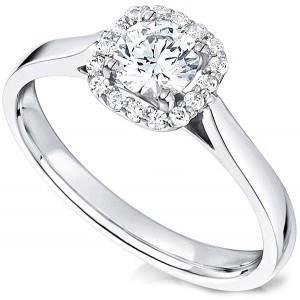 Lindo brilhante corte 1.75 quilates anel de diamante ouro branco halo - harrychadent.pt
