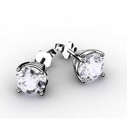 Gorgeous Brilliant Cut 3.80 Ct Diamonds Lady Studs Earring White Gold