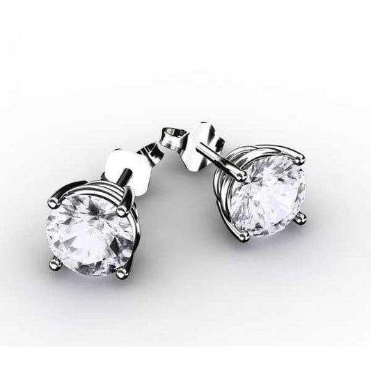 Lindo brilhante corte 3.80 ct diamantes Lady Studs brinco ouro branco - harrychadent.pt