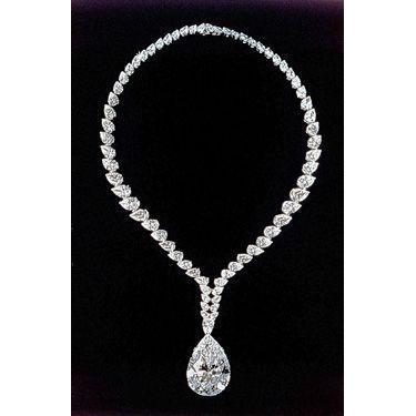 Lindo colar de diamantes de pera 38 quilates em ouro branco 14K - harrychadent.pt