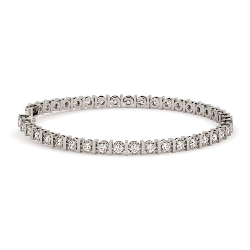 Linda pulseira de diamante com corte redondo e joias em ouro branco 4.20 ct - harrychadent.pt