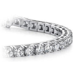 Gorgeous Round Diamond Tennis Bracelet 6 Carats White Gold 14k
