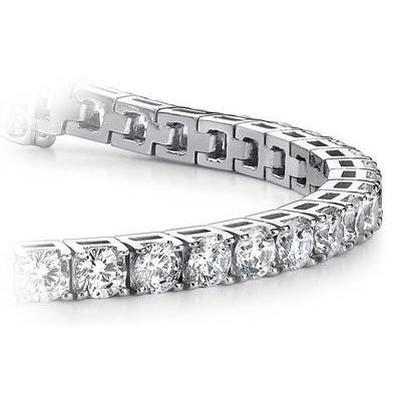 Linda pulseira redonda de diamante de tênis 6 quilates. ouro branco 14k - harrychadent.pt