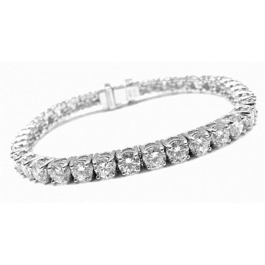 Linda pulseira redonda de diamante de tênis e joias de ouro branco 9 quilates - harrychadent.pt