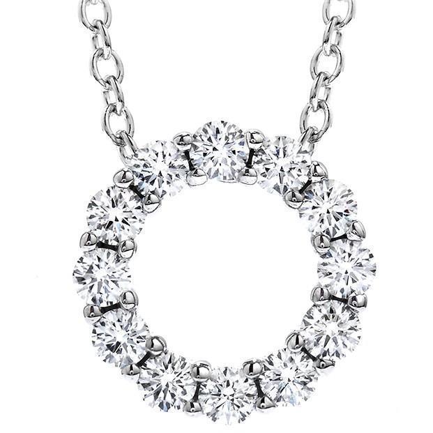 Lindo colar com pingente de diamante redondo em forma de 2.40 ct. Ouro Branco 14K - harrychadent.pt