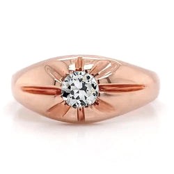 Gypsy Rose Gold Solitaire Round Old Mine Cut Diamond Ring 1 Carat