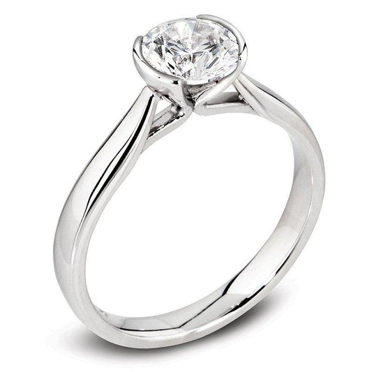 Metade moldura de 1.50 quilates redondo diamante anel de casamento ouro branco - harrychadent.pt