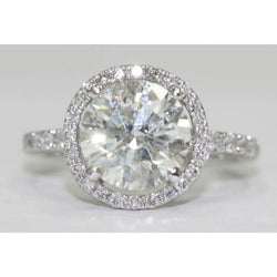 Halo Diamond Engagement Women Ring 3.50 Carats Pave Set Jewelry New