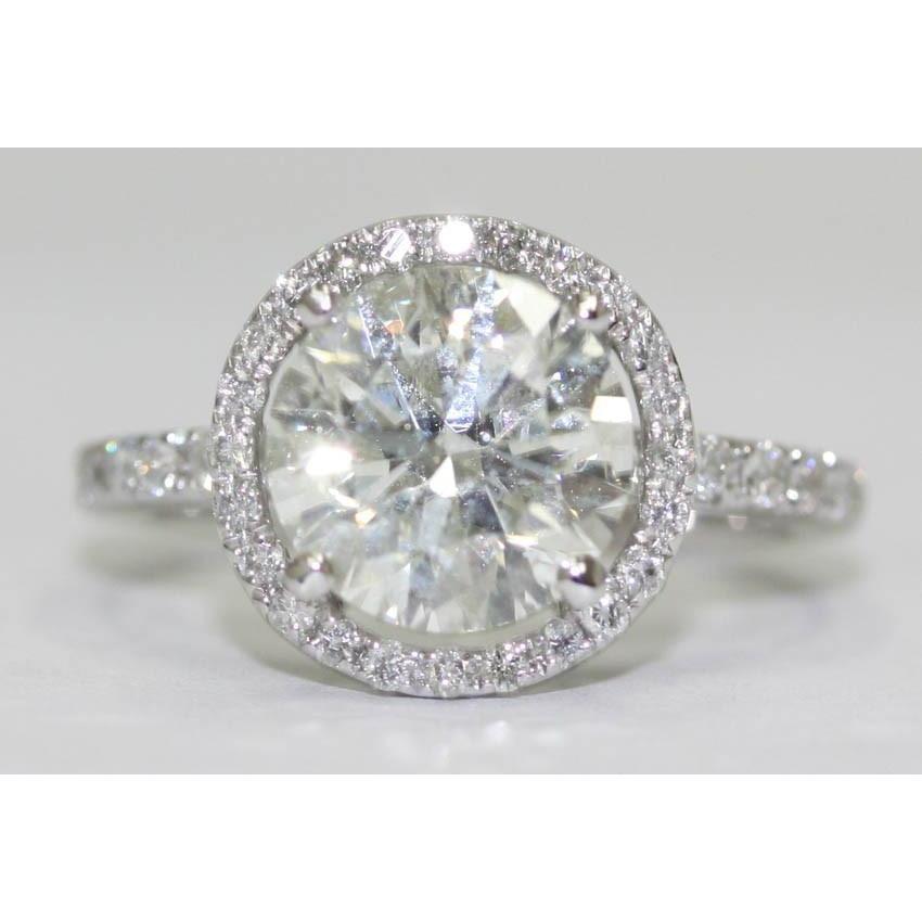 Anel de noivado feminino de diamante Halo 3.50 quilates Conjunto de joias novas - harrychadent.pt