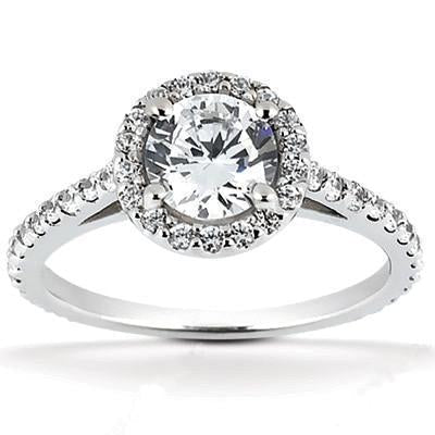 Anel de noivado feminino Halo Diamond em ouro branco 1.66 quilates - harrychadent.pt