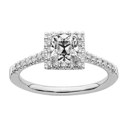 Halo Engagement Ring Cushion Old Miner Diamond 4.50 Carats Gold 14K