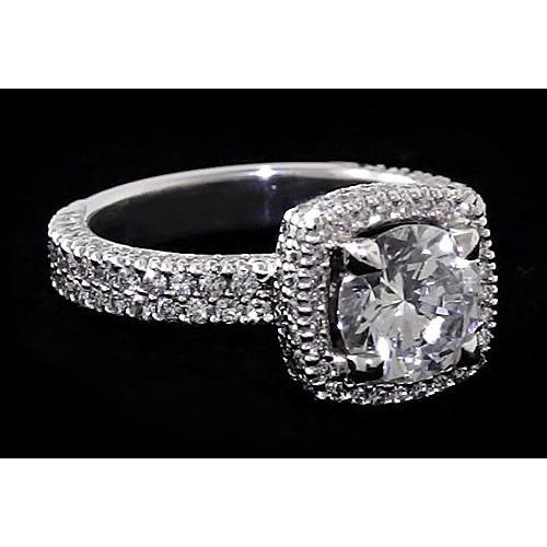 Anel de noivado Halo redondo diamante 3.50 quilates - harrychadent.pt