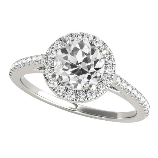 Halo Old Cut anel de diamante redondo 4.25 quilates ouro joias femininas - harrychadent.pt