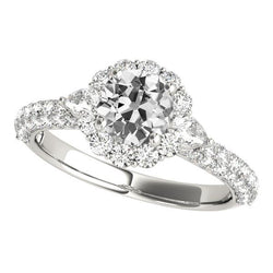 Halo Pear & Round Old Miner Diamond Ring With Accents 5.50 Carats