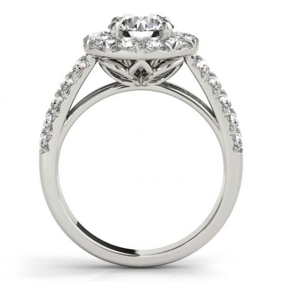 Anel extravagante de noivado de diamante redondo Halo 1.75 quilates novo - harrychadent.pt