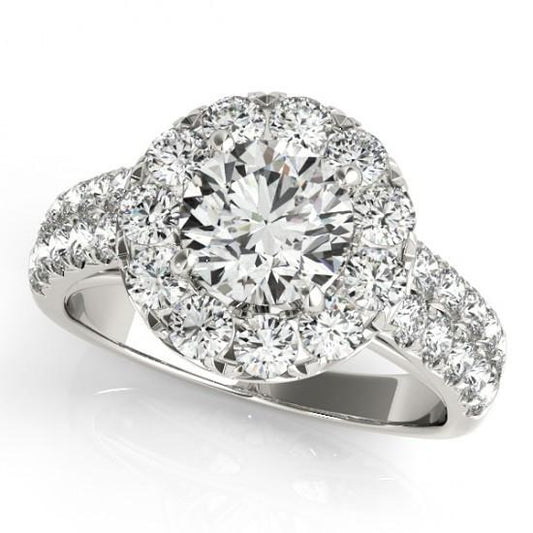 Anel extravagante de noivado de diamante redondo Halo 1.75 quilates novo - harrychadent.pt