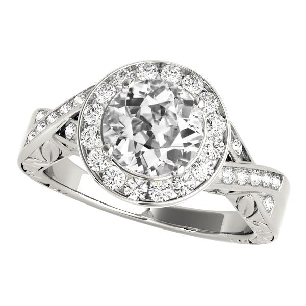 Halo redondo antigo corte anel de diamante torcido estilo 5.25 quilates joias - harrychadent.pt