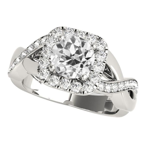 Halo Round Old Miner Diamond Ring Infinity Style 4 Quilates Dourado - harrychadent.pt