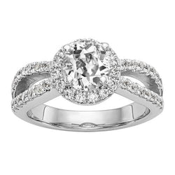 Halo Round Old Miner Diamond Ring Split Shank Jewelry 4.50 Carats