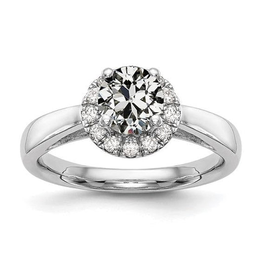 Halo redondo antigo mineiro anel de diamante joias com haste cônica de 2.75 quilates - harrychadent.pt