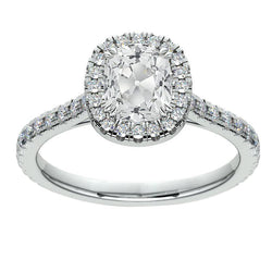 Halo Wedding Ring Old Cut Cushion Genuine Diamond 5.50 Carats Ladies Jewelry