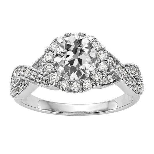 Anel de casamento Halo antigo corte de diamante estilo infinito 5 quilates - harrychadent.pt