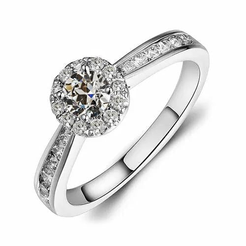 Anel de casamento Halo Old Mine Cut Diamond Channel Set 2.50 quilates - harrychadent.pt