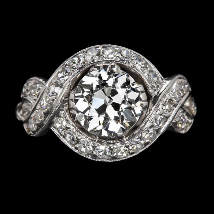 Anel de casamento Halo redondo antigo corte de mina estilo infinito de diamante 4.75 quilates - harrychadent.pt