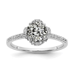 Halo Wedding Ring With Accents Round Old Miner Diamond 3 Carats