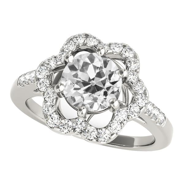 Halo feminino anel redondo antigo corte de mina estilo flor de diamante 5.50 quilates - harrychadent.pt