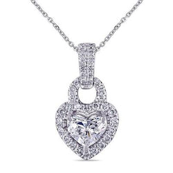 Heart And Round Brilliant Cut Diamonds Pendant Necklace 2.70 Ct
