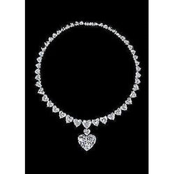 Heart Cut Diamond Tennis Necklace White Gold Jewelry 29 Ct